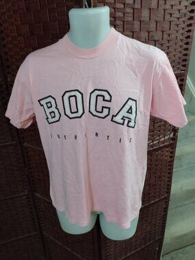 Vintage Women's Boca Authentic T shirt Size 2 Pink Small/Medium Single Stich 90s